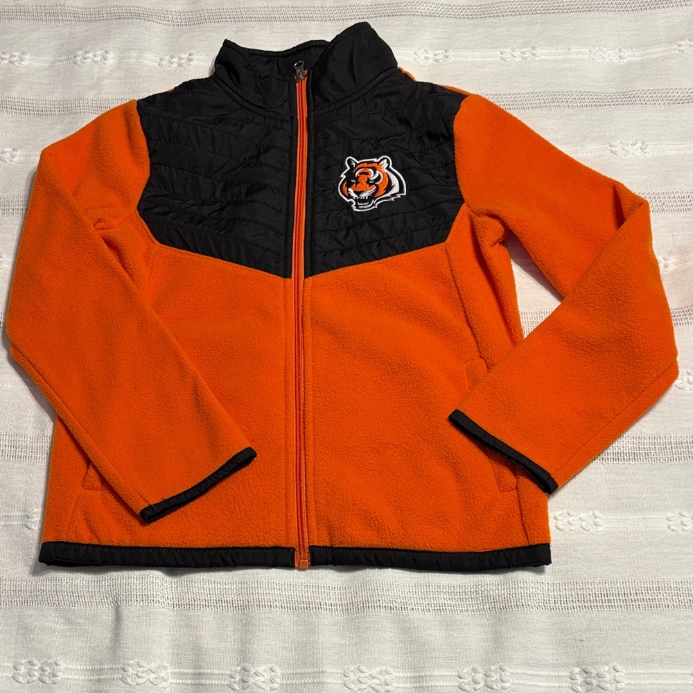 Kids Orange and Black Cincinnati Bengals Fleece Jacket